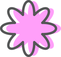 neobrutalism pink flower